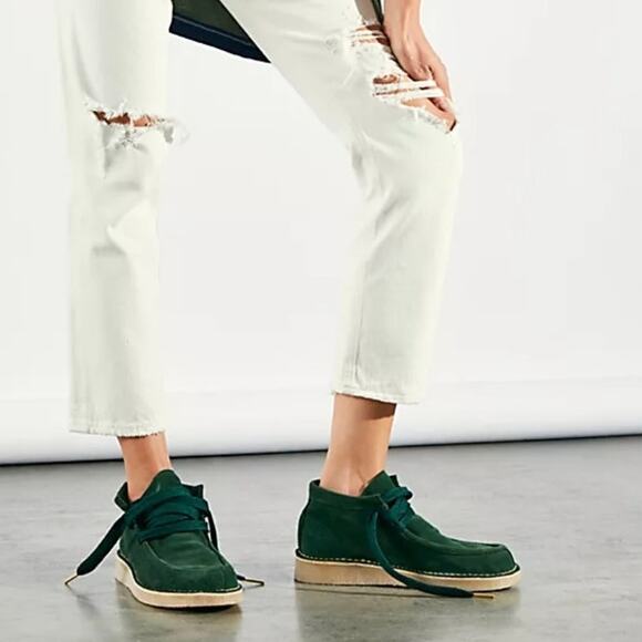 Free People Shoes - Free People Ashton Suede Moccasin Ankle Boots In Green Size 6.5 New